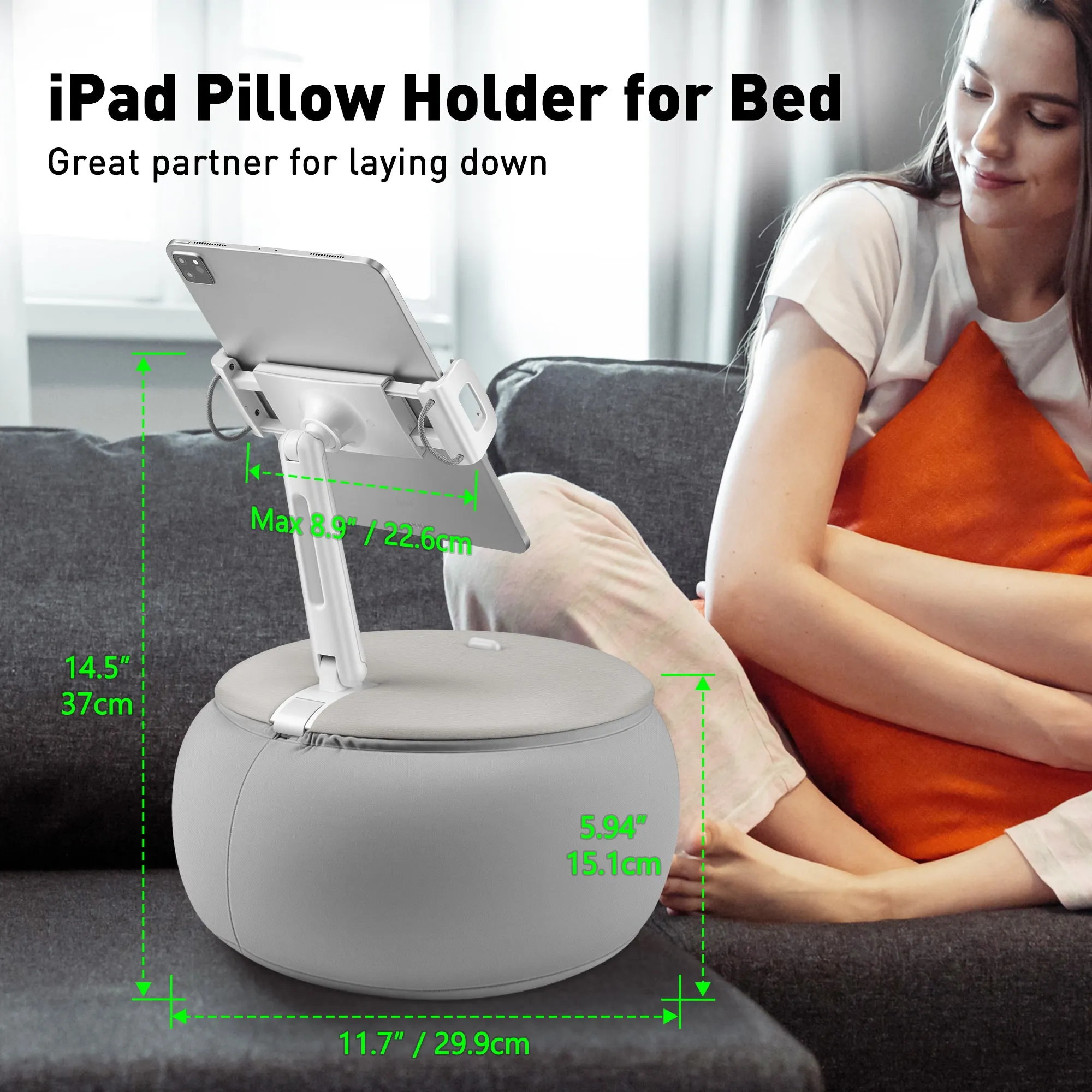 AboveTEK Hands Free 360° Swivel Phone/iPad Pillow Stand (TH-33G)