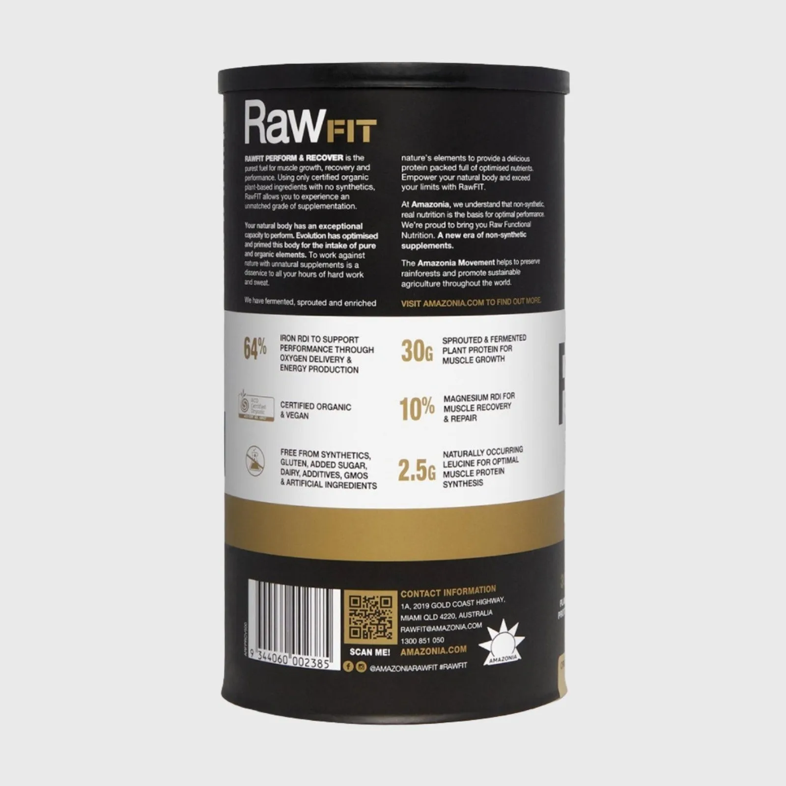 Amazonia - RawFIT Plant Protein Perform & Recover Creamy Vanilla