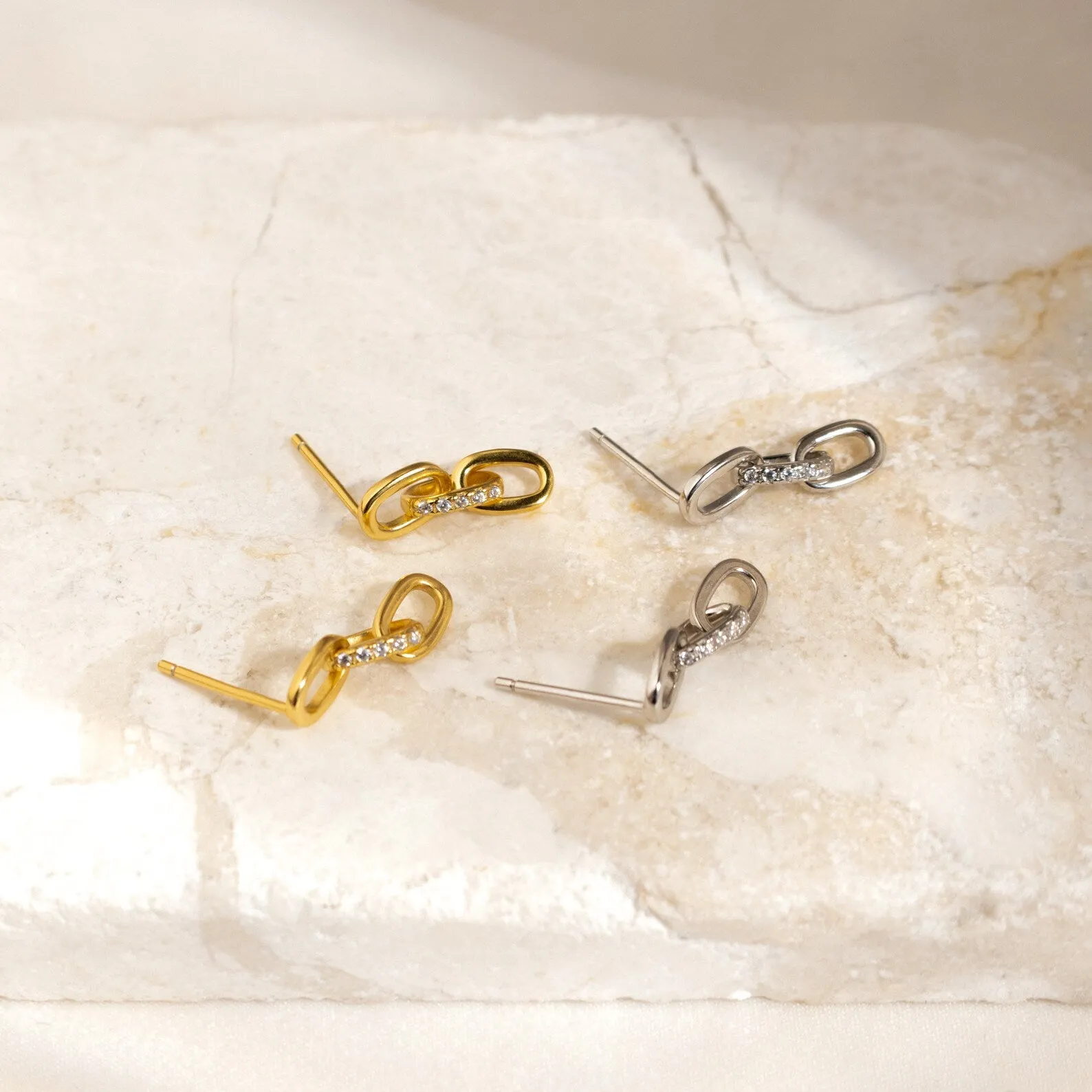 Amia Pave Link Earrings