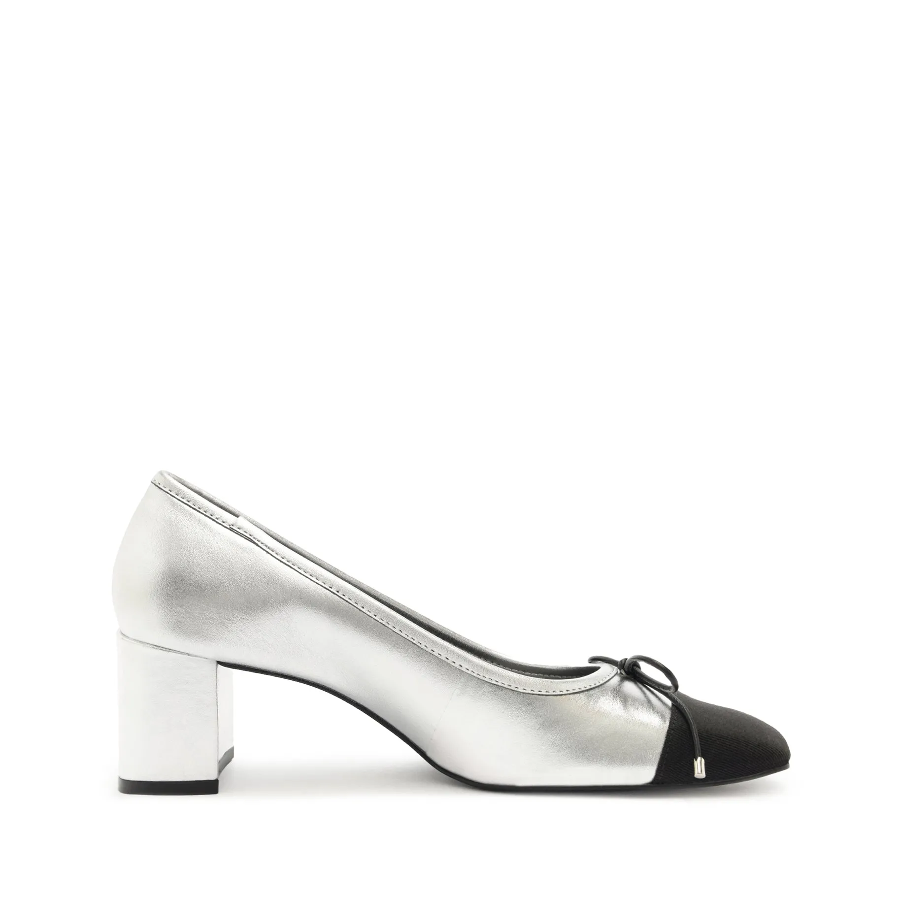 Arissa Block Metallic Leather Pump