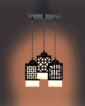 Armonioso 3 Lights Wooden Premium Hallway Ceiling Lamp | 5 x 6 x 32 inches