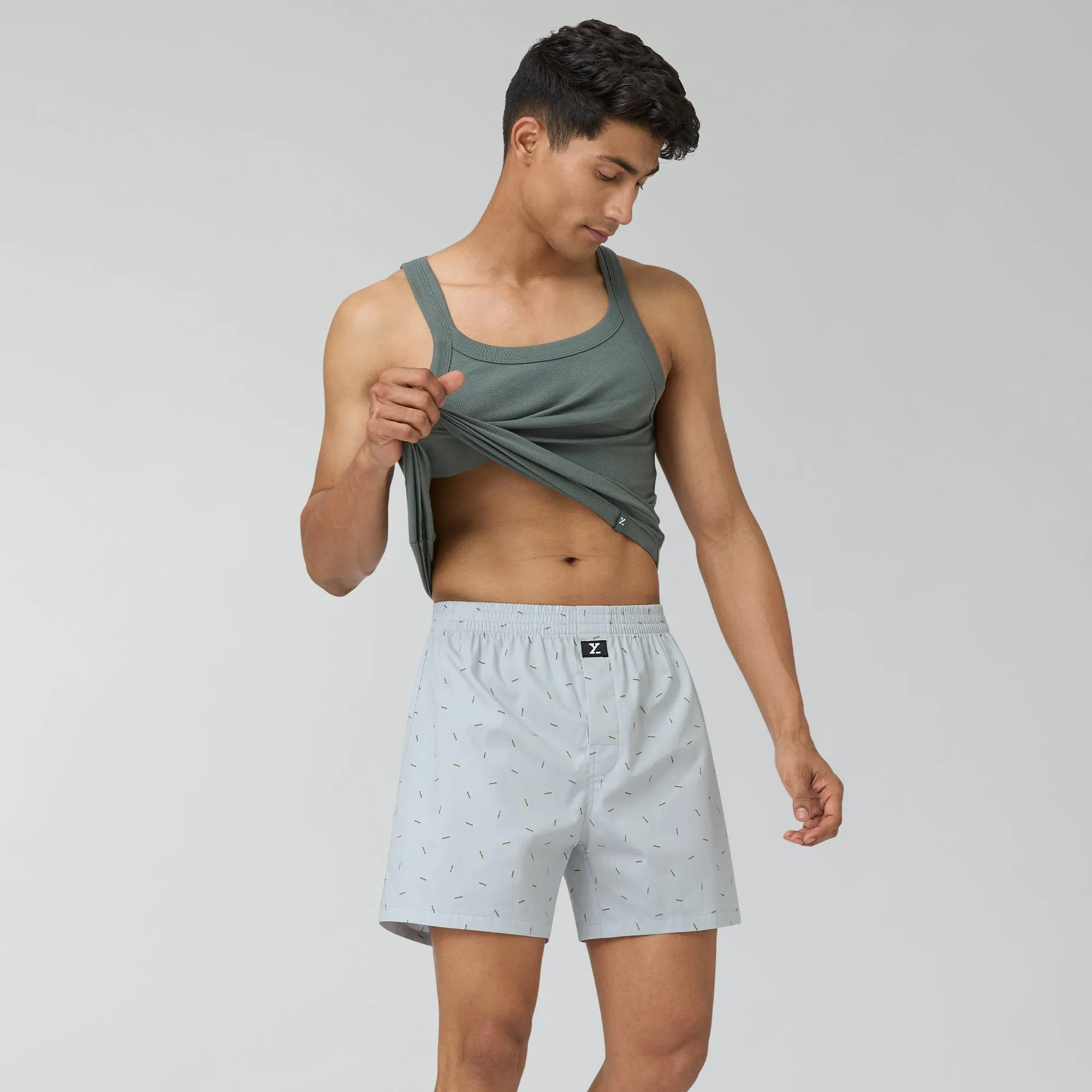 Astor Lounge Inner Boxers Line Grey