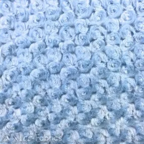 Baby Blue Minky Rose Rosebud Fabric Blanket Fabric