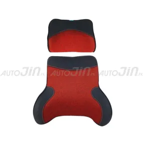 Back & Neck Support Memory Foam Cushion Complete Sitting - Black & Red