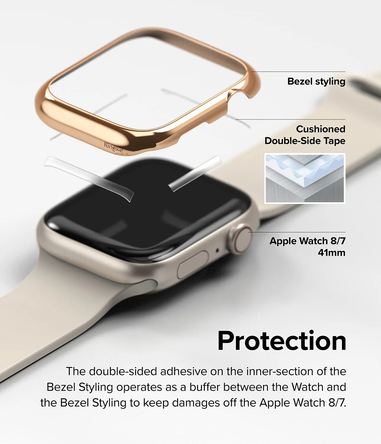 Bezel Styling Compatible with Apple Watch 7 41mm - Rose Gold (41-02)