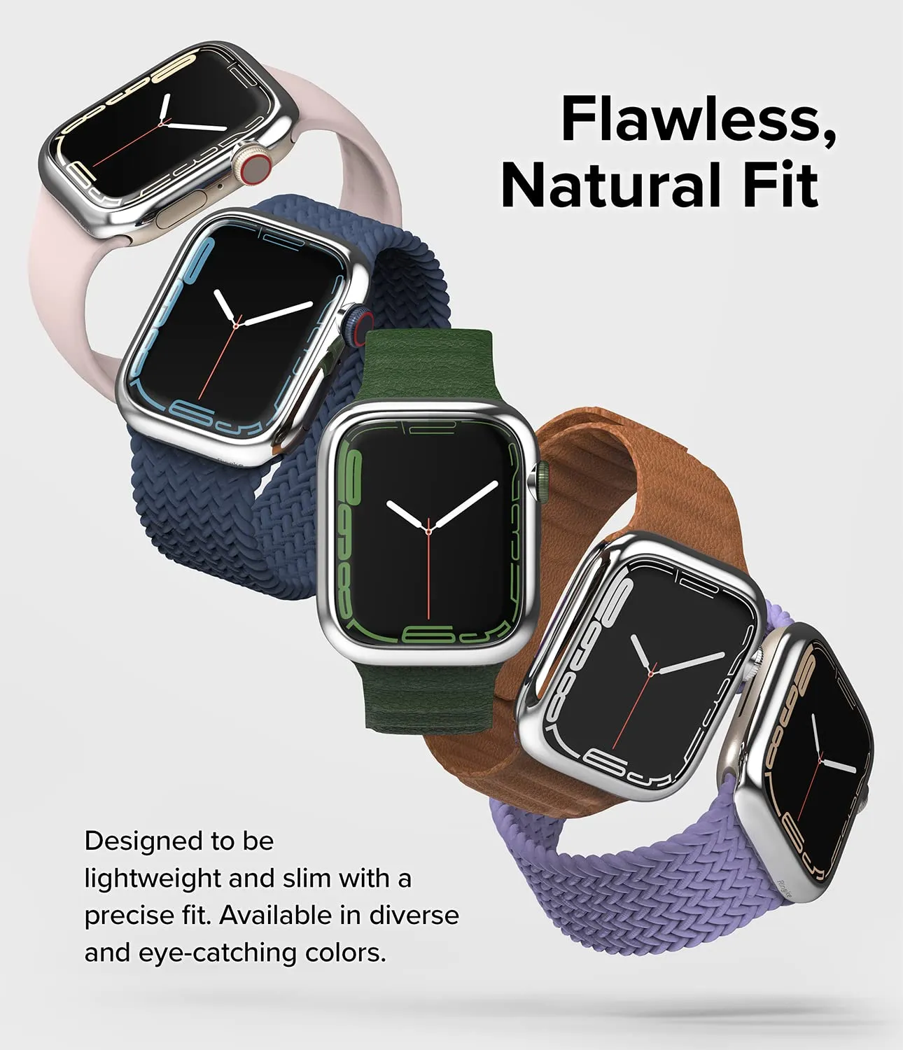 Bezel Styling Compatible with Apple Watch 7 41mm - Silver (41-01)