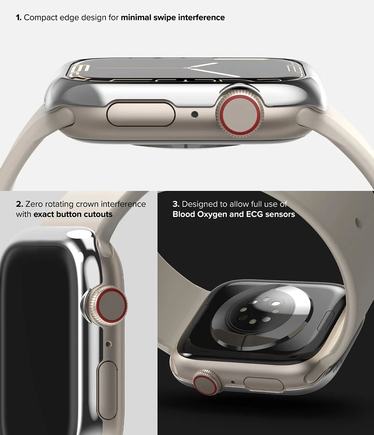 Bezel Styling Compatible with Apple Watch 7 41mm - Silver (41-01)