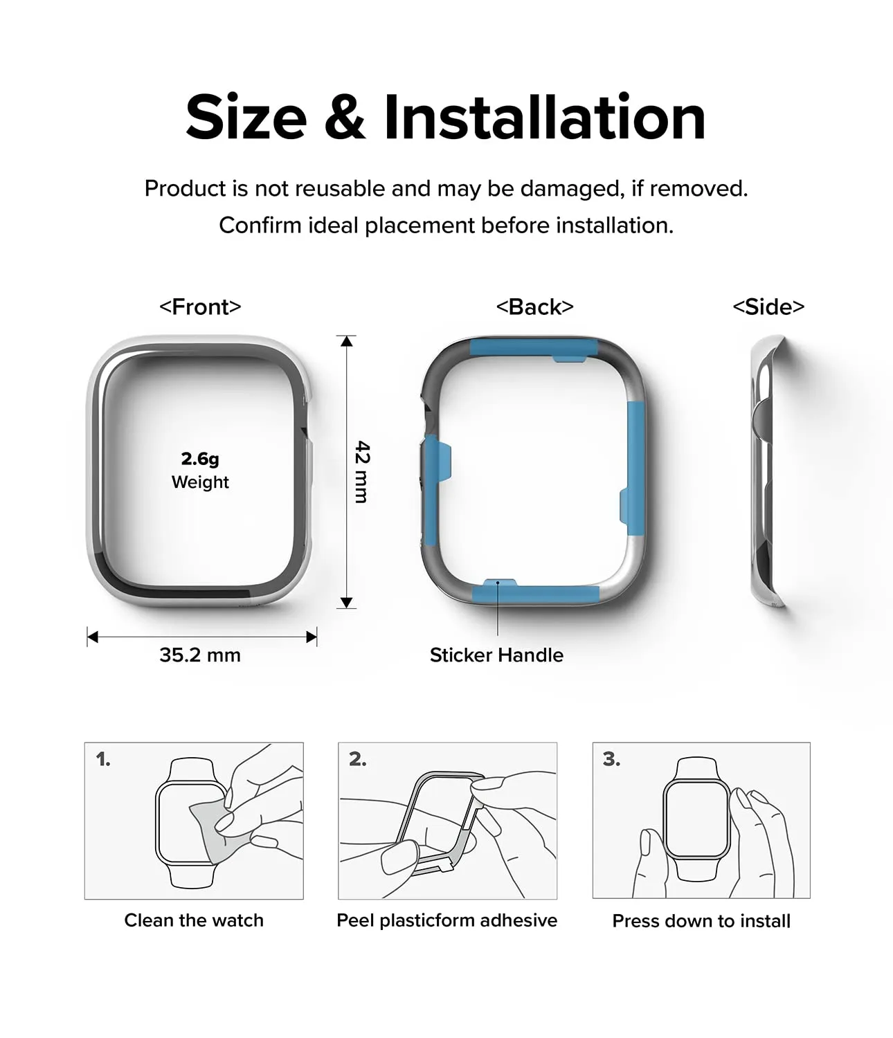 Bezel Styling Compatible with Apple Watch 7 41mm - Silver (41-01)