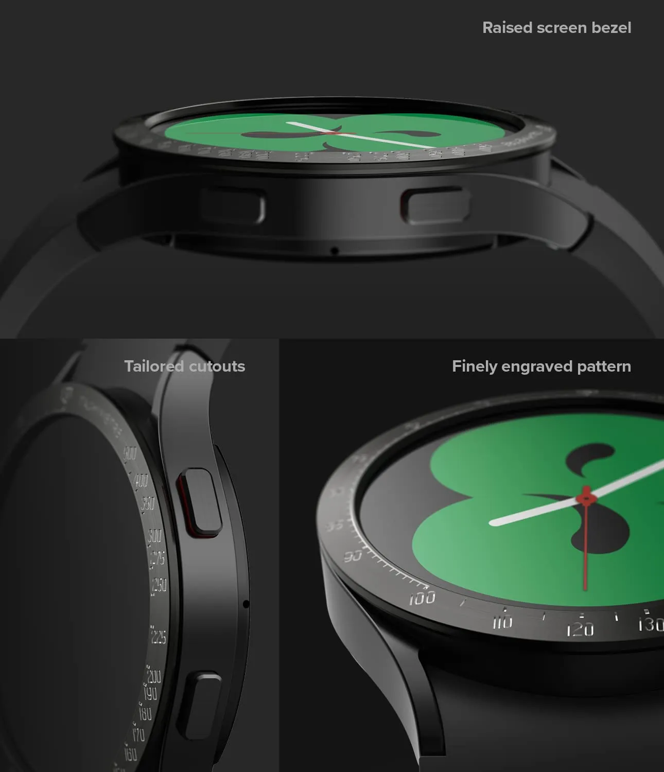 Bezel Styling Compatible with Samsung Galaxy Watch 4 40mm - Black [40-03]