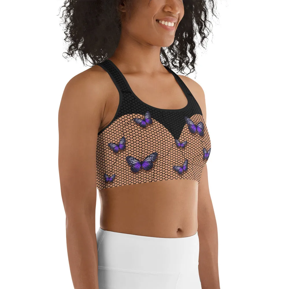 Bold Butterfly Mesh Sports Bra