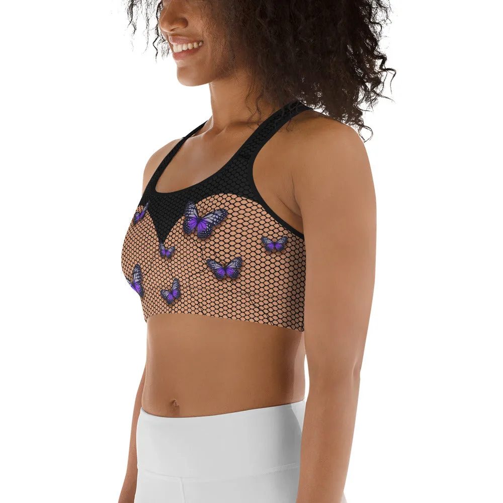 Bold Butterfly Mesh Sports Bra