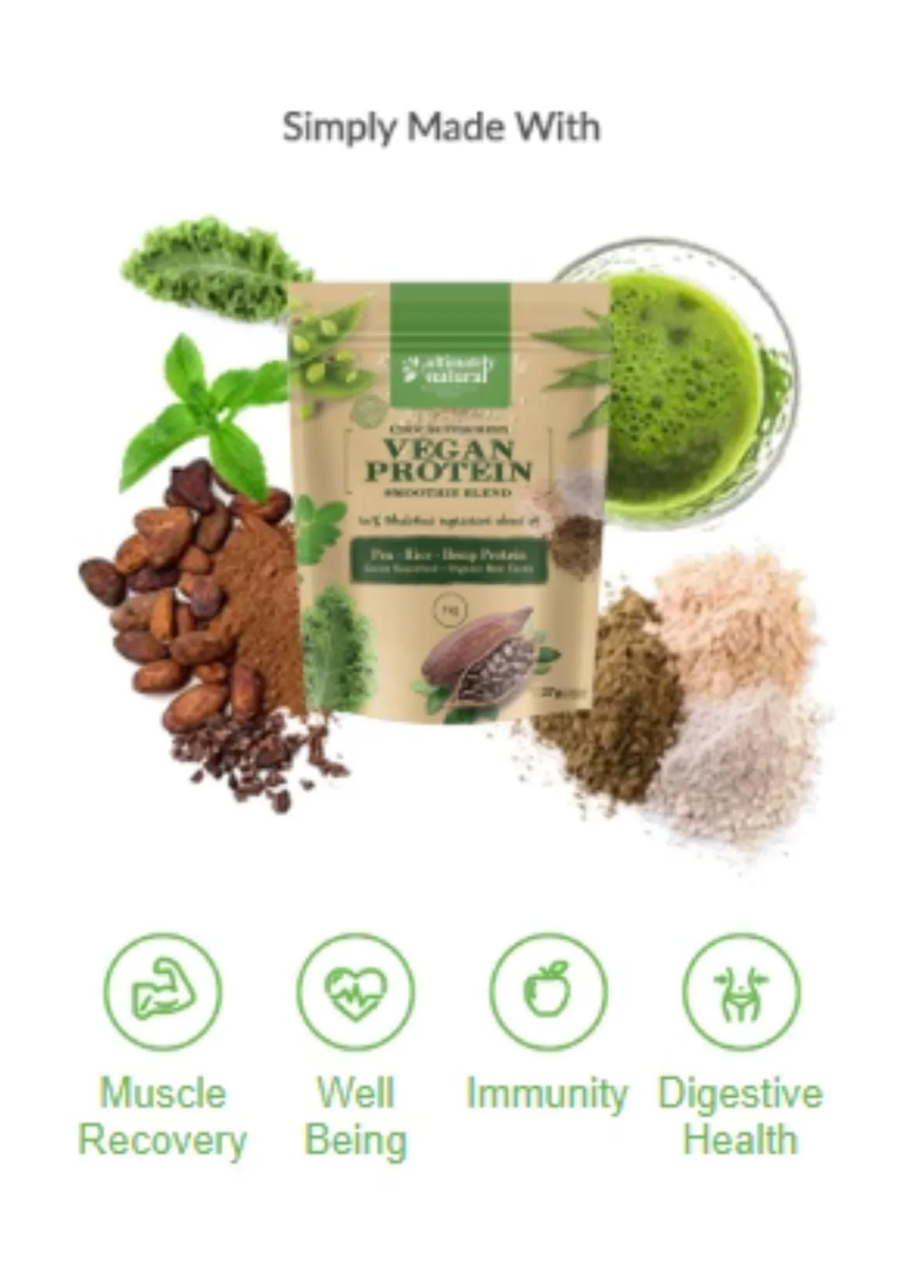 Choc Supergreens Natural Vegan Protein Powder 1KG