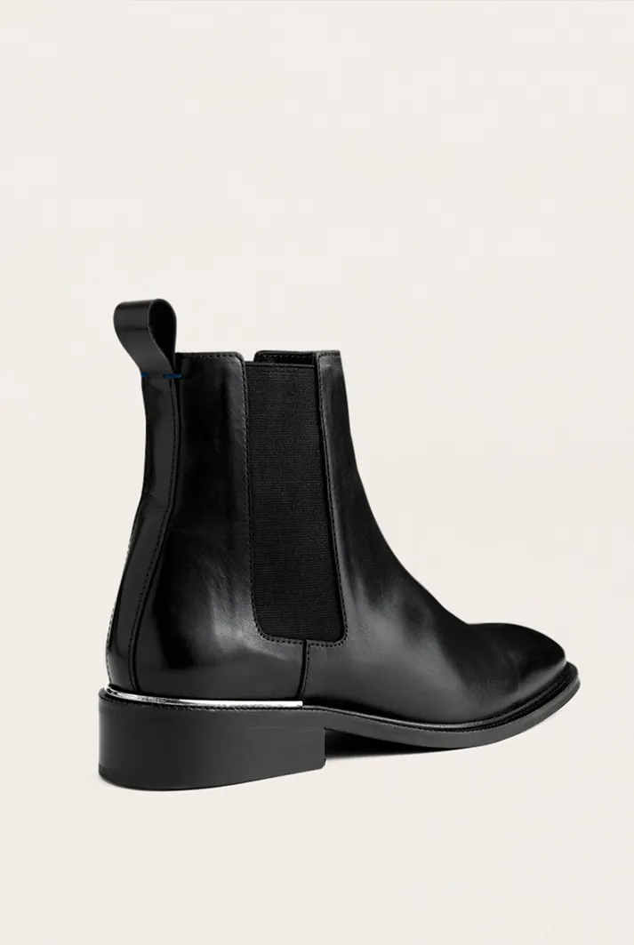 Classic Black Leather Ankle Boots