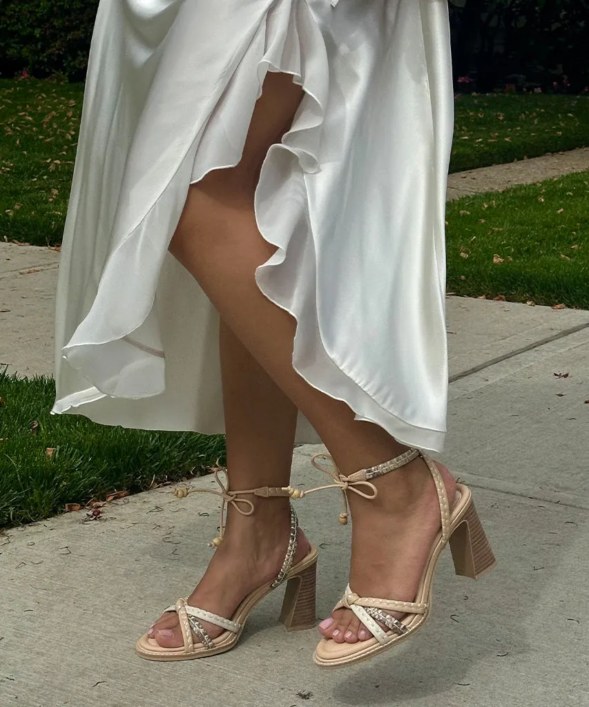 GAZELE HEELS IVORY MULTI LEATHER