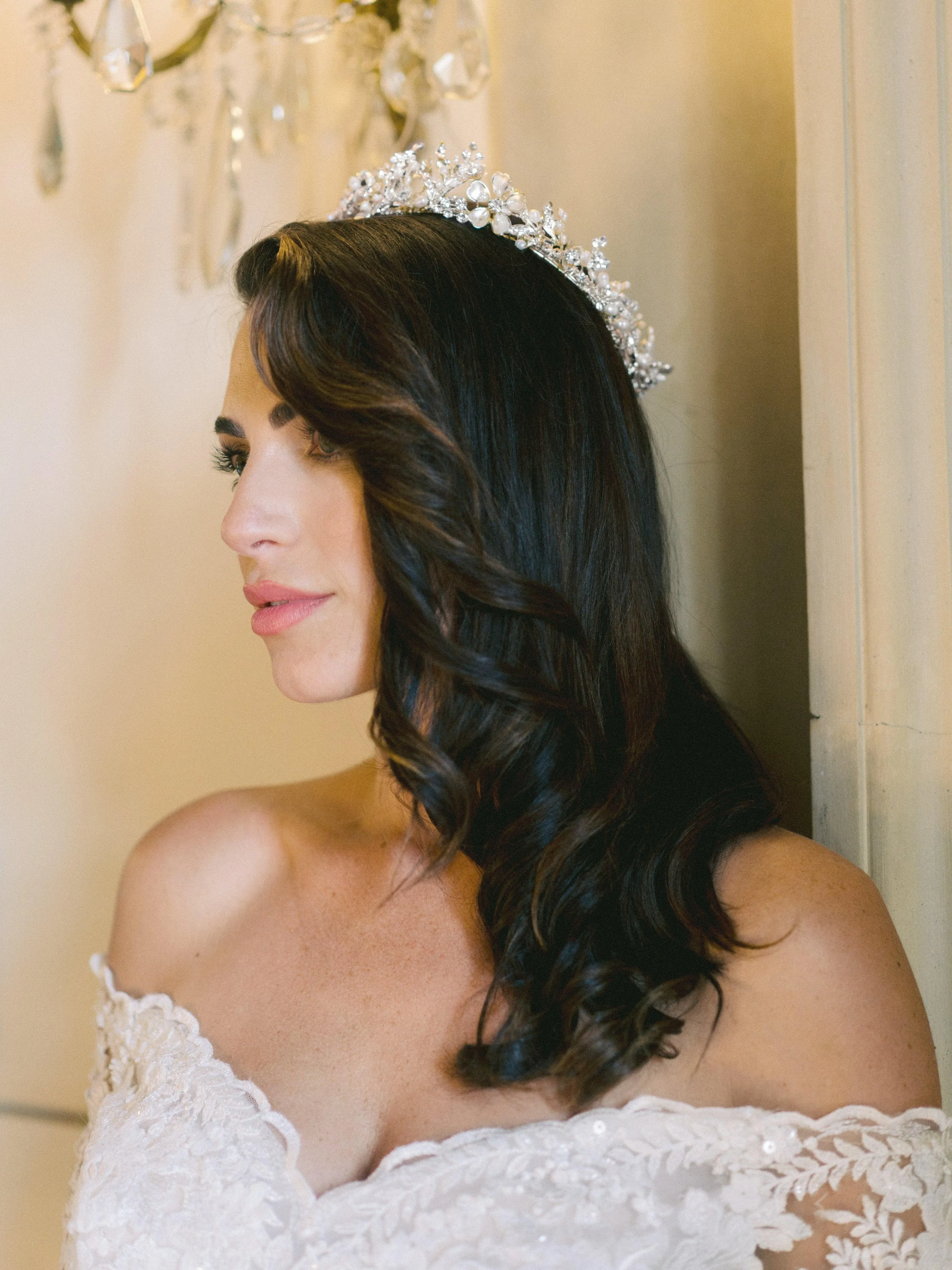 GENEVIEVE Gilded Blossoms Full Bridal Crown