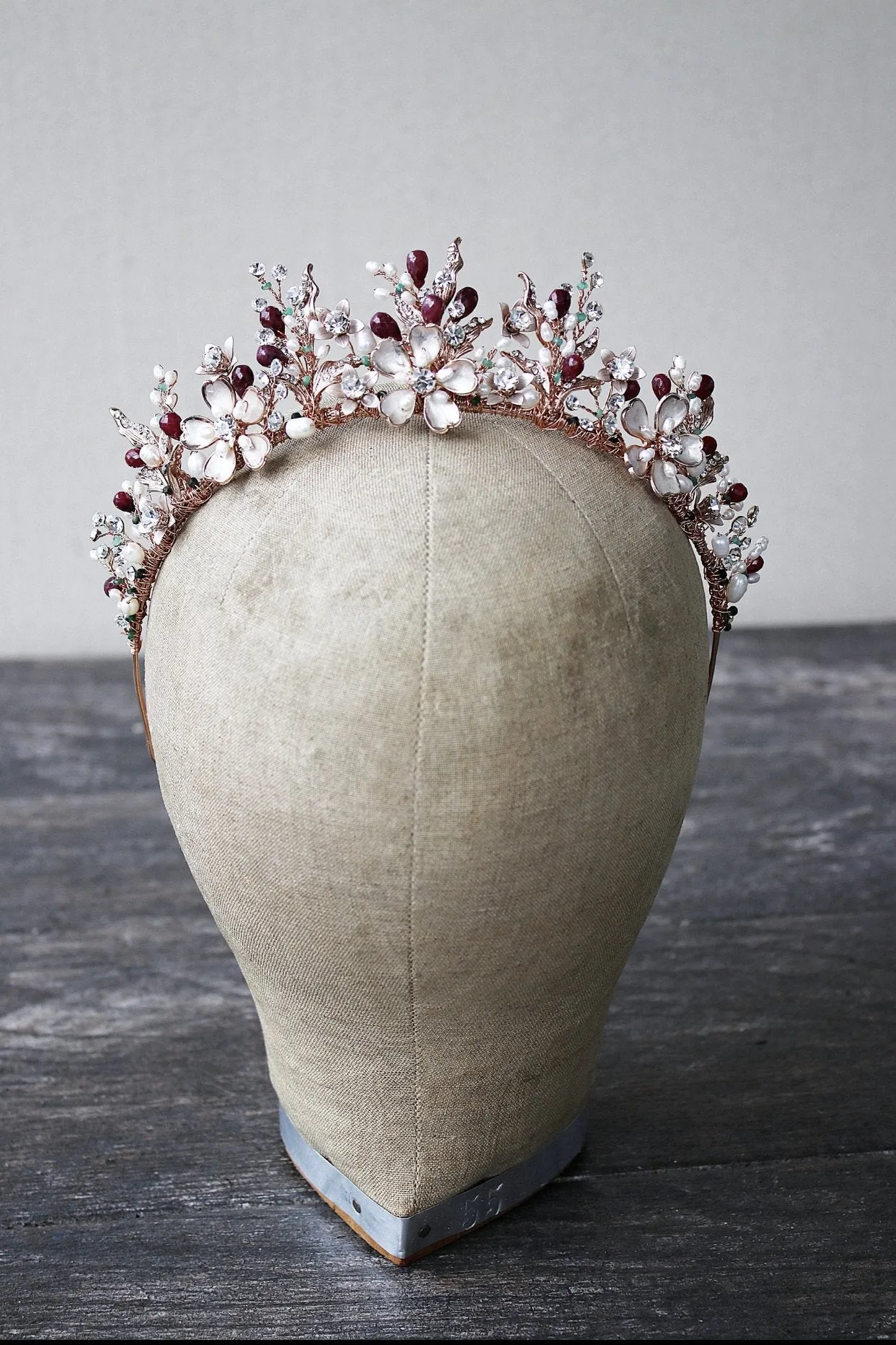 GENEVIEVE Gilded Blossoms Full Bridal Crown