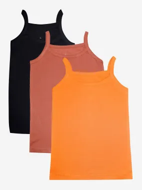 Girls Cotton Rib Tank Top- Pack of 3