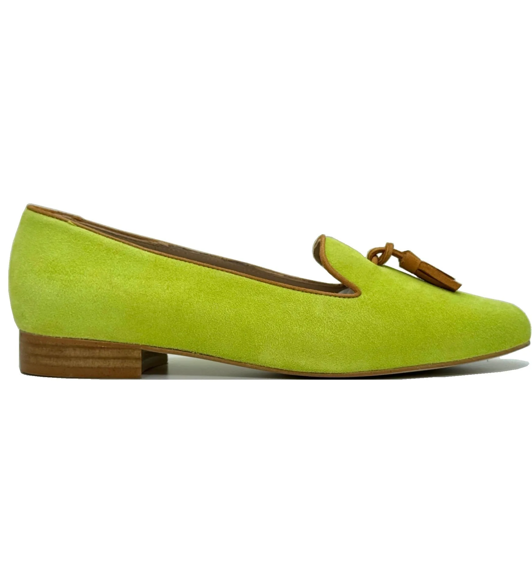 HB Shoes Clover Lime Suede Tassel Tab Shoe