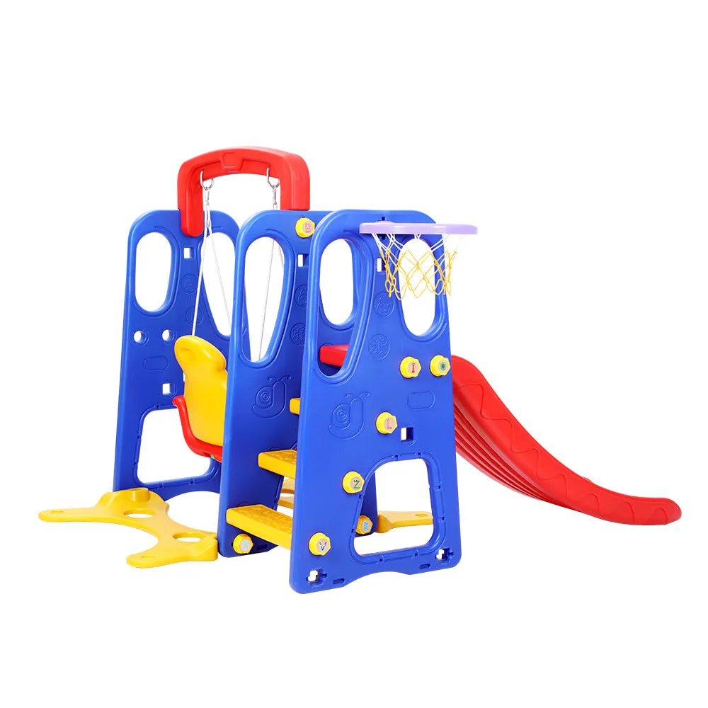 Keezi Kids 3-in-1 Slide Swing with Basketball Hoop Toddler Outdoor Indoor Play