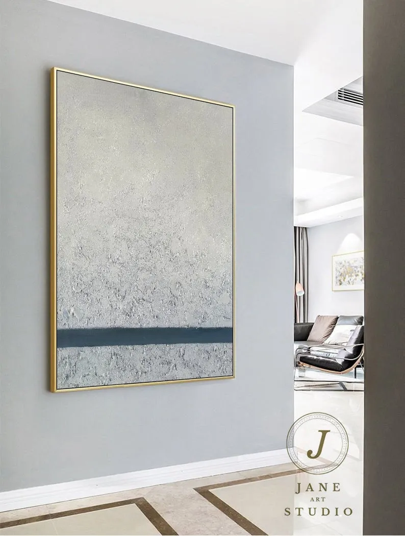 Large Original Gray Abstract Painting Acrylic Painting Qp058