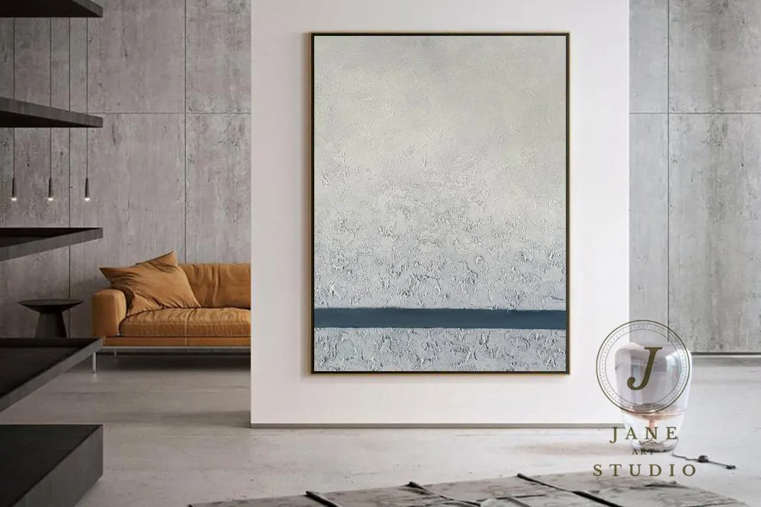 Large Original Gray Abstract Painting Acrylic Painting Qp058