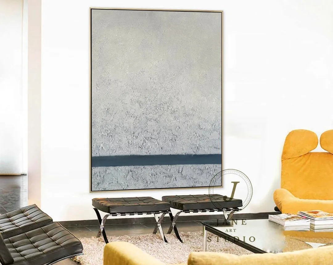 Large Original Gray Abstract Painting Acrylic Painting Qp058