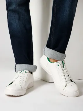 Men Lace-Up White Casual Sneakers