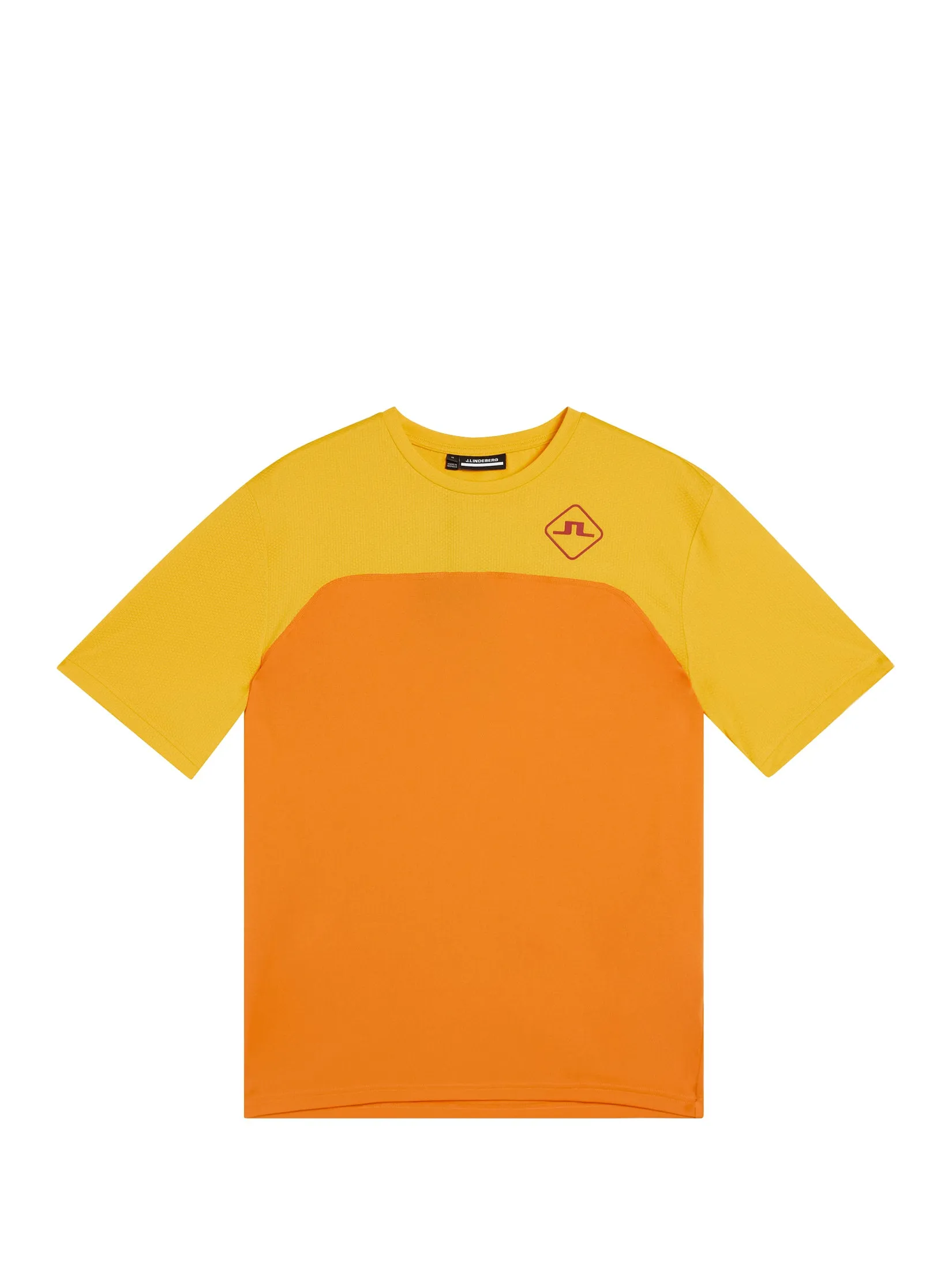 Mesh blocked T-shirt / Russet Orange