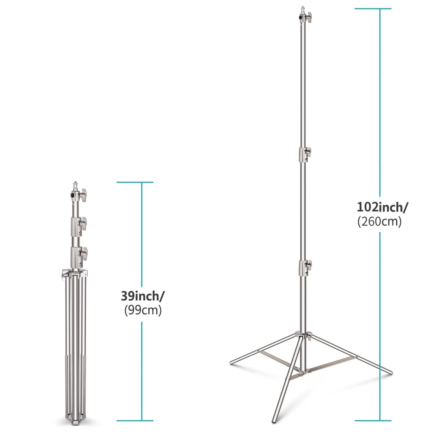 NEEWER 260cm Stainless Steel Photography Light Stand