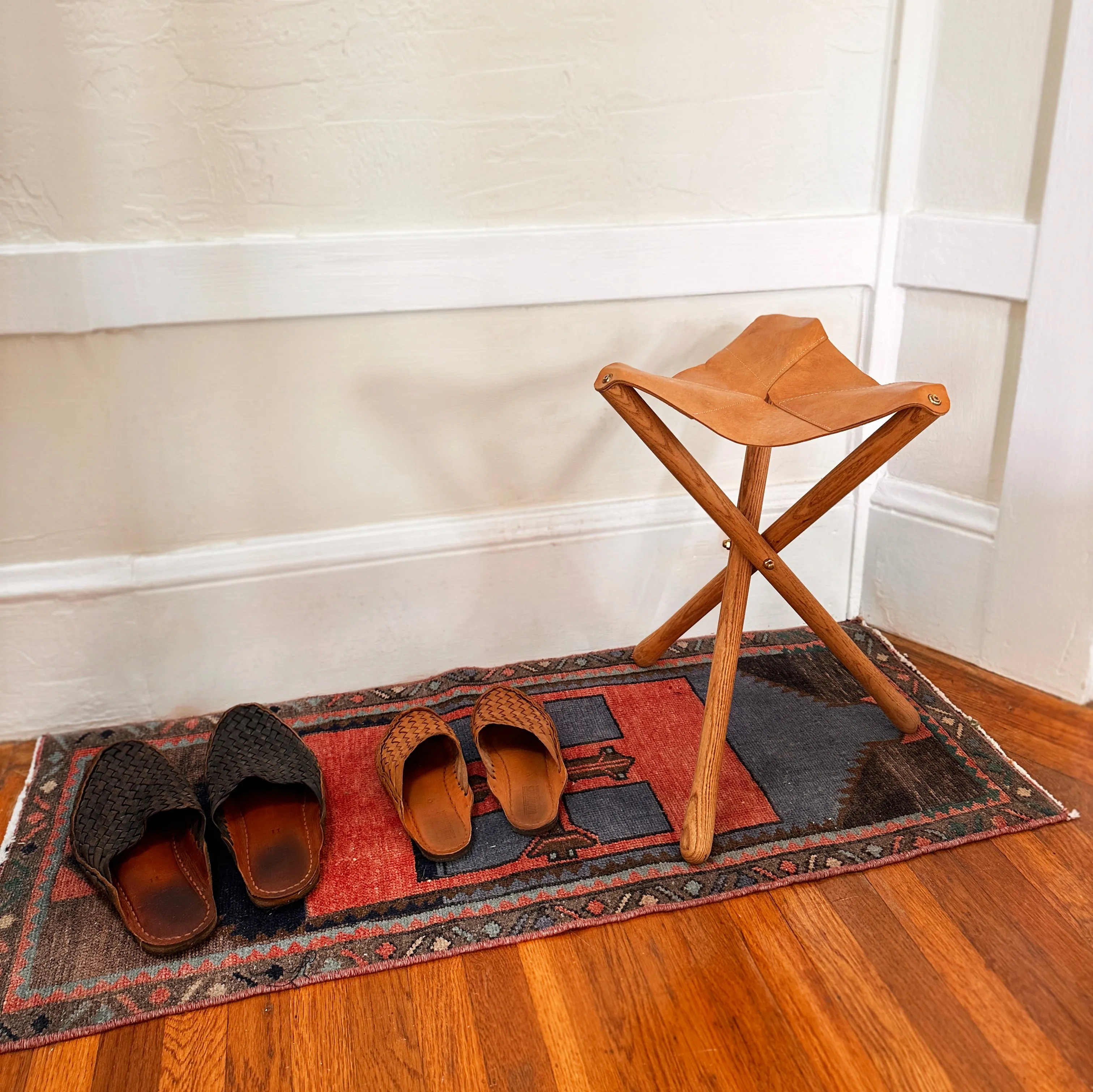 Pieced Leather Stool