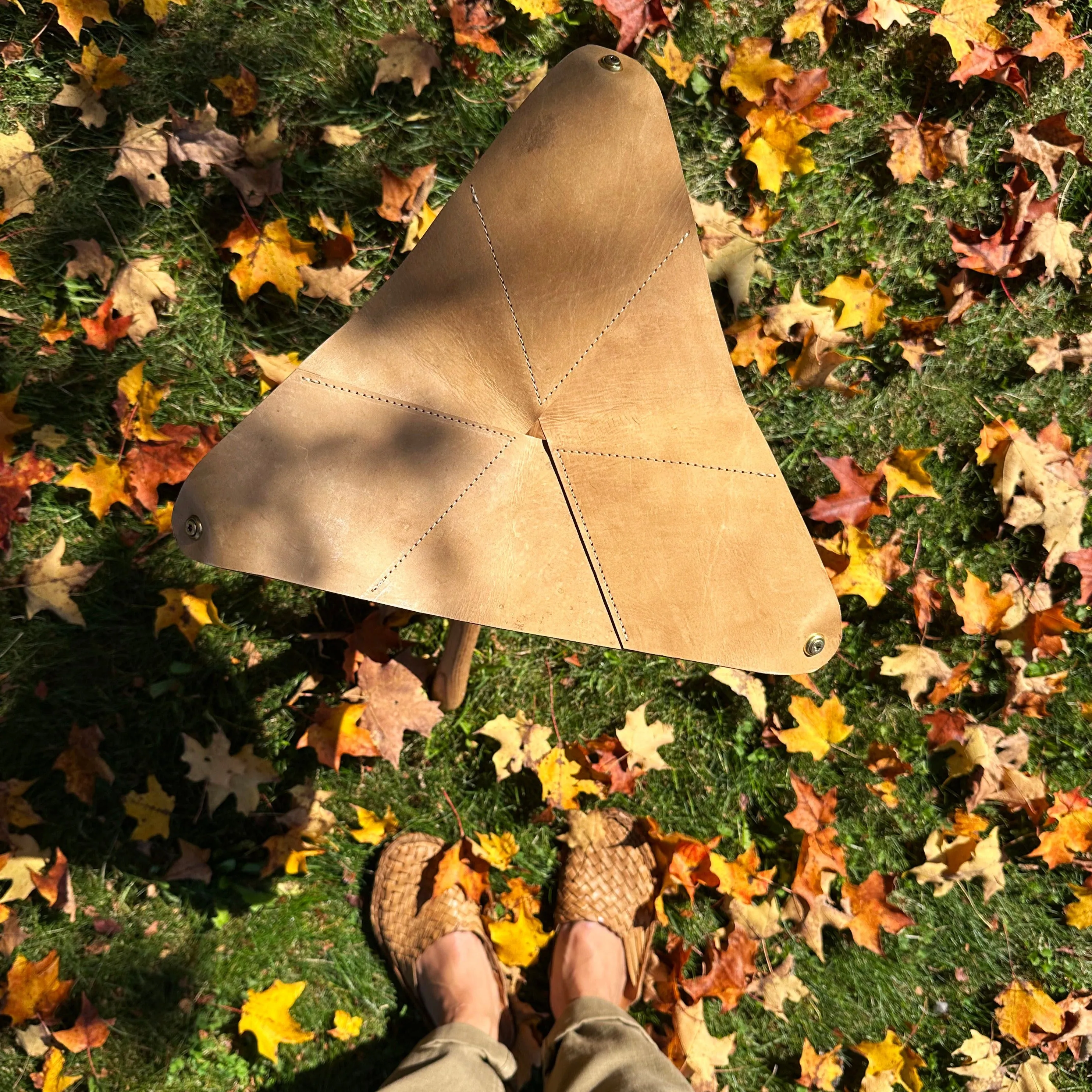 Pieced Leather Stool