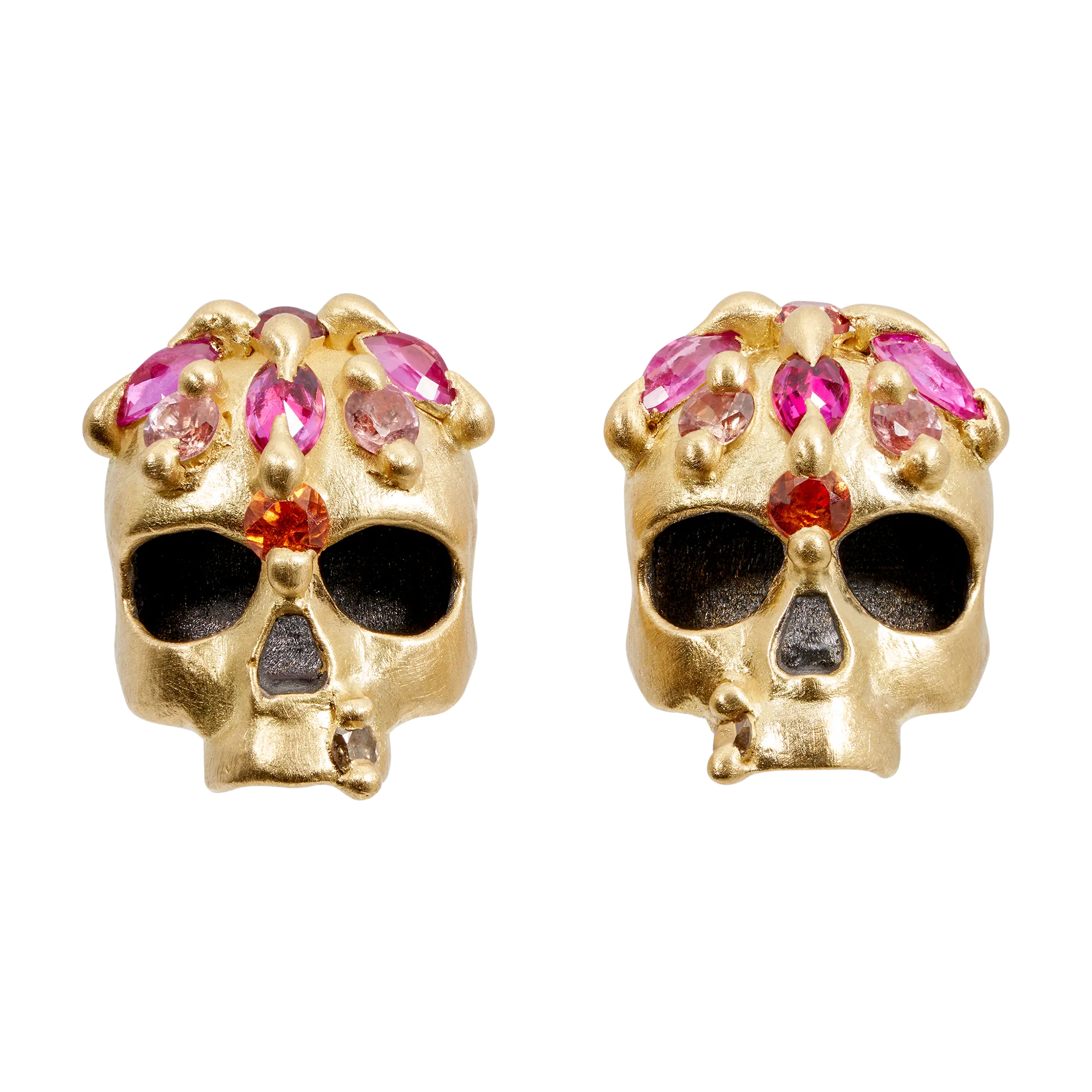 Pink Enchanted City Skull Stud Earrings - Made to Order