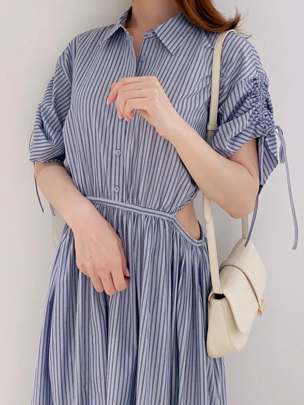 Sustainable Back Slit Maxi Shirt Dress