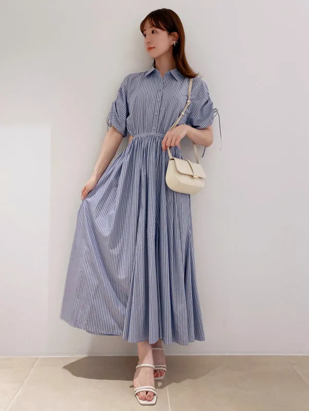 Sustainable Back Slit Maxi Shirt Dress