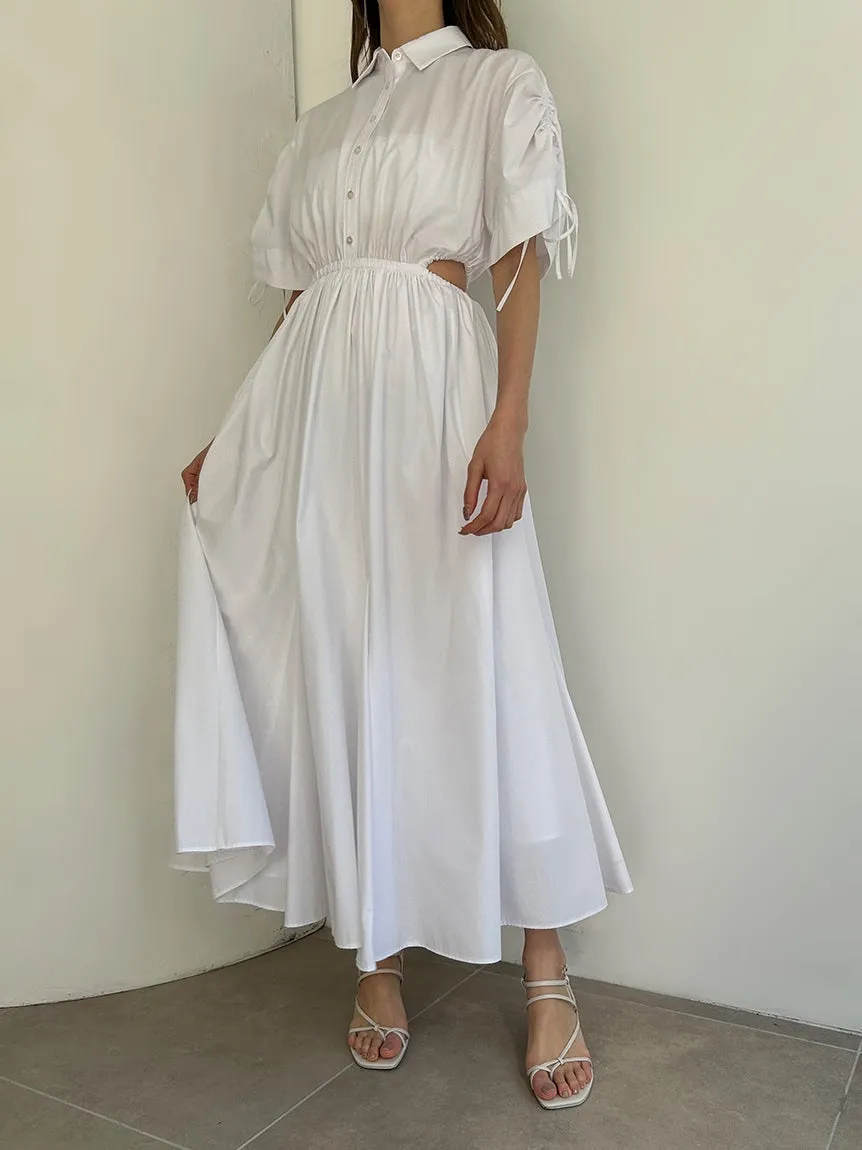 Sustainable Back Slit Maxi Shirt Dress