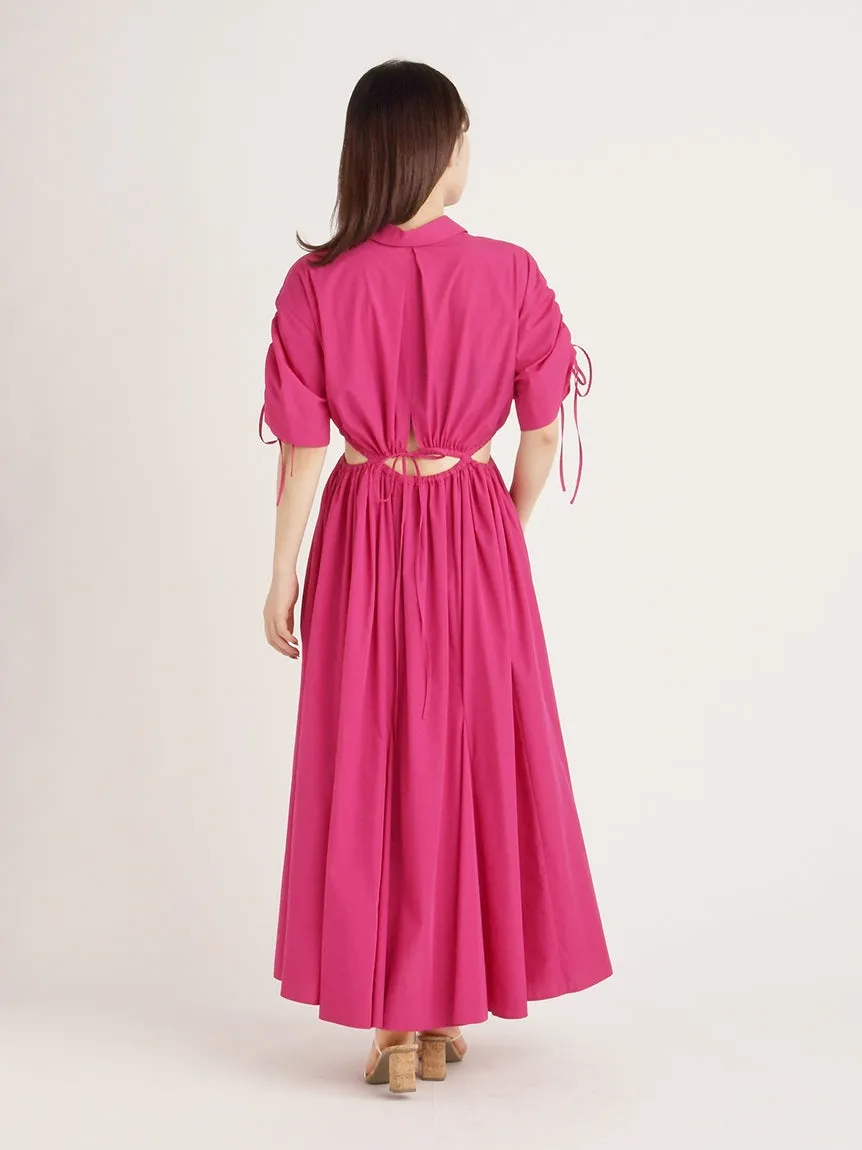 Sustainable Back Slit Maxi Shirt Dress