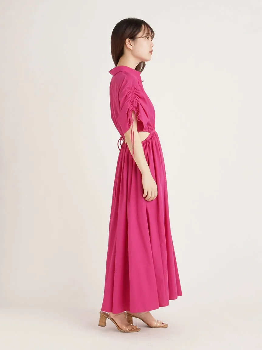 Sustainable Back Slit Maxi Shirt Dress