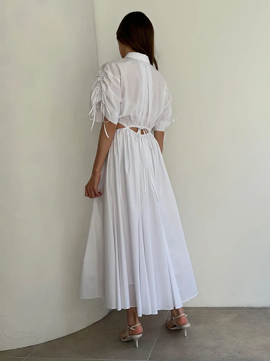 Sustainable Back Slit Maxi Shirt Dress