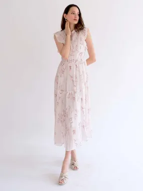 Sustainable Pleated Floral Maxi Dress