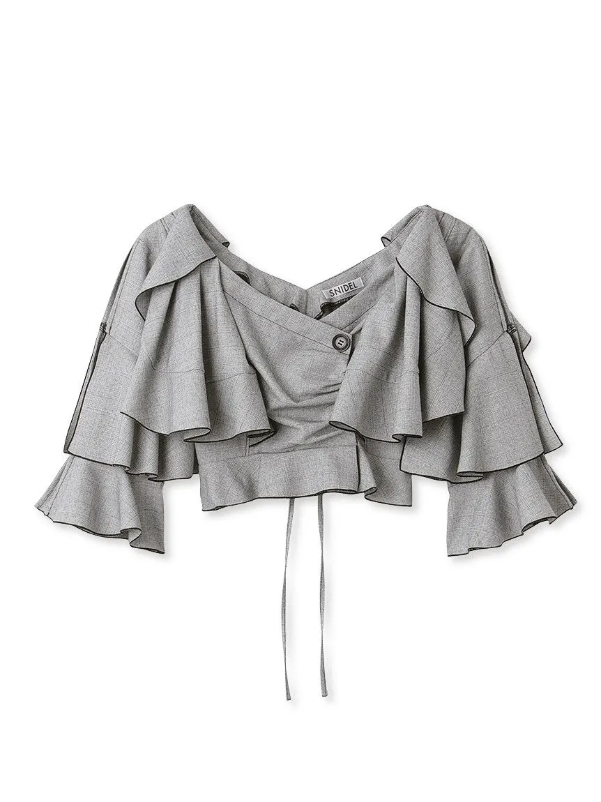 Tiered Ruffles Crop Blouse