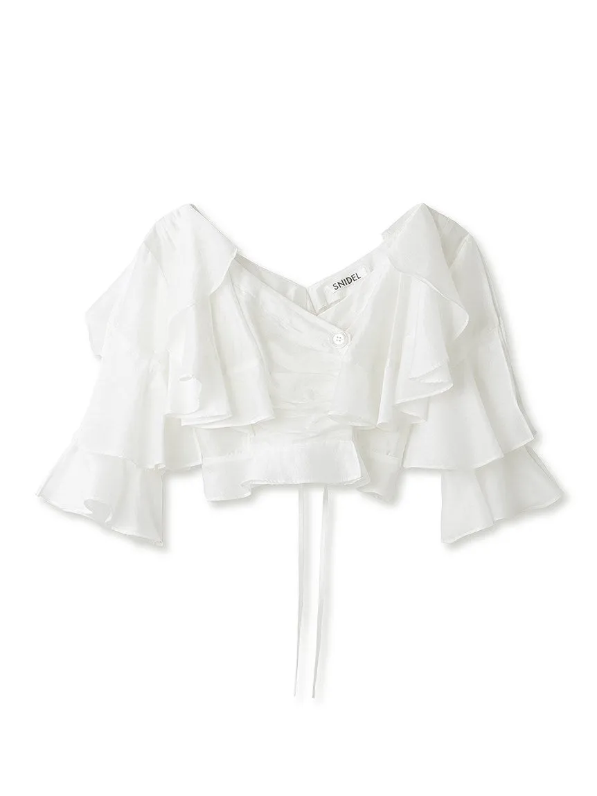 Tiered Ruffles Crop Blouse