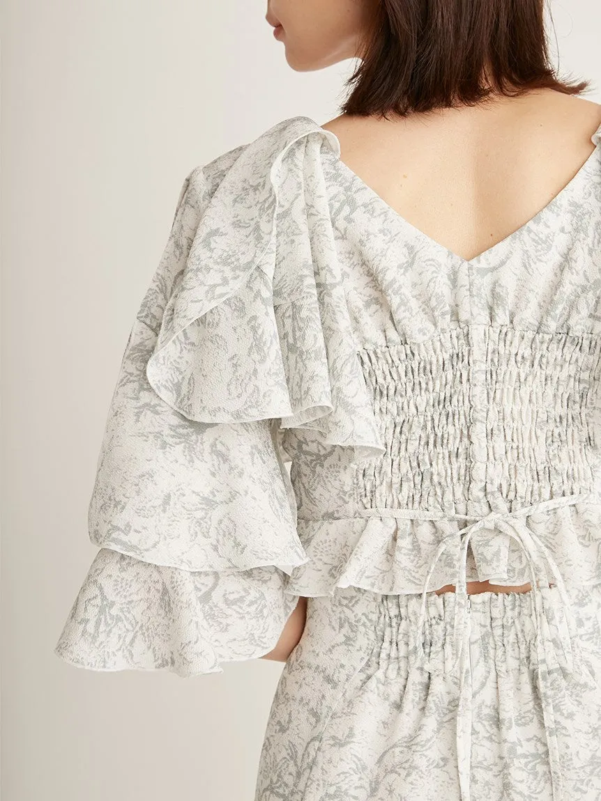 Tiered Ruffles Crop Blouse