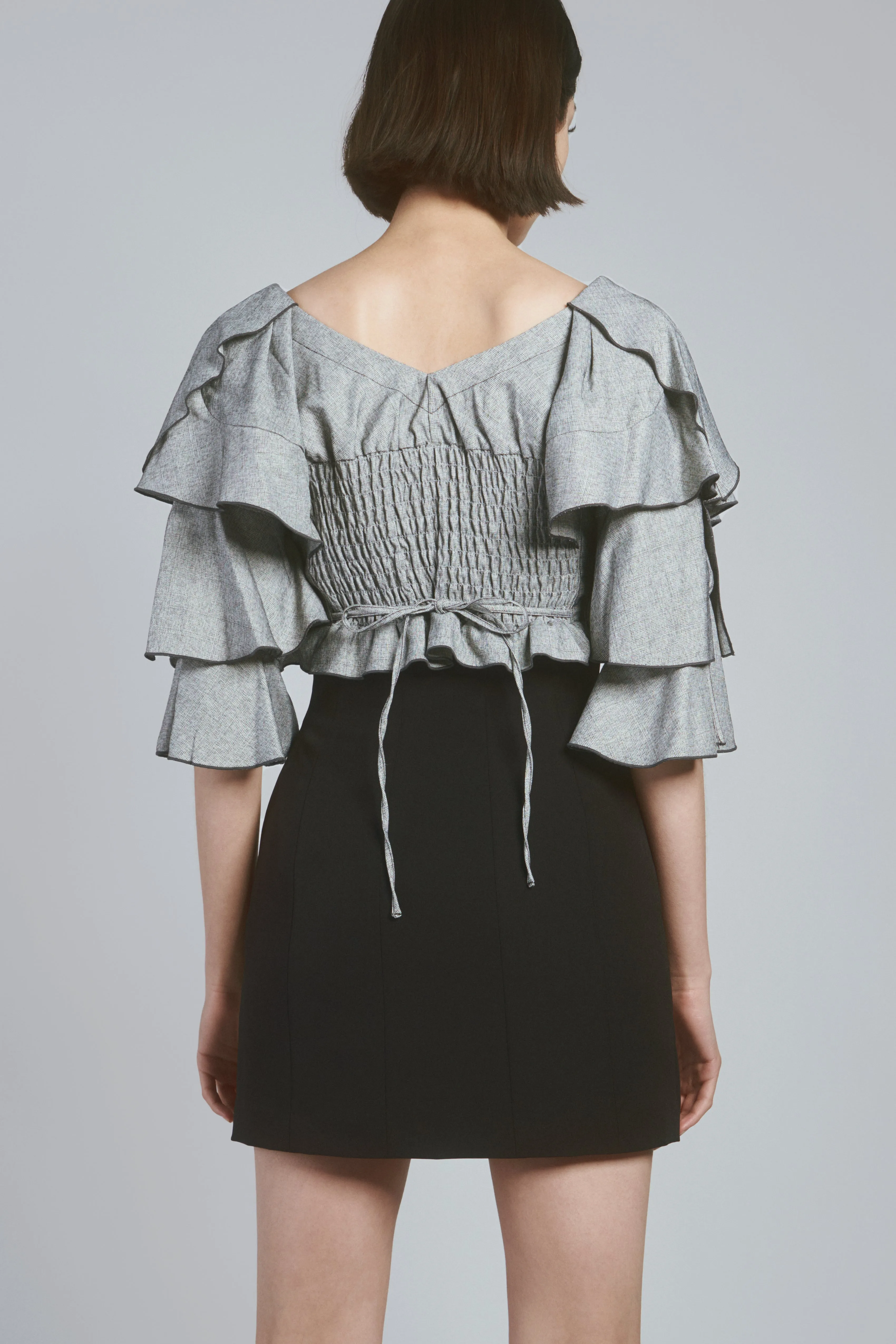 Tiered Ruffles Crop Blouse