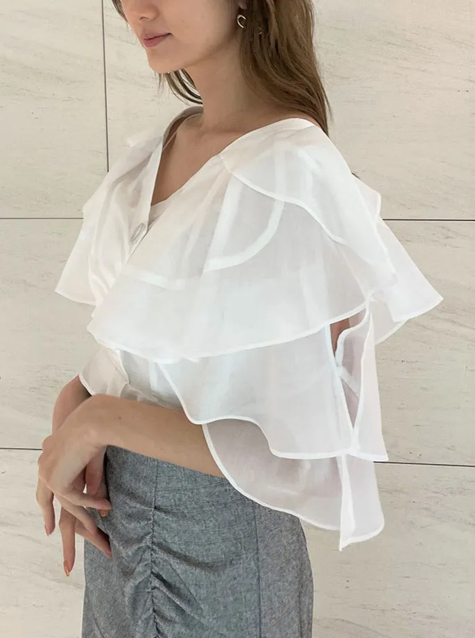 Tiered Ruffles Crop Blouse