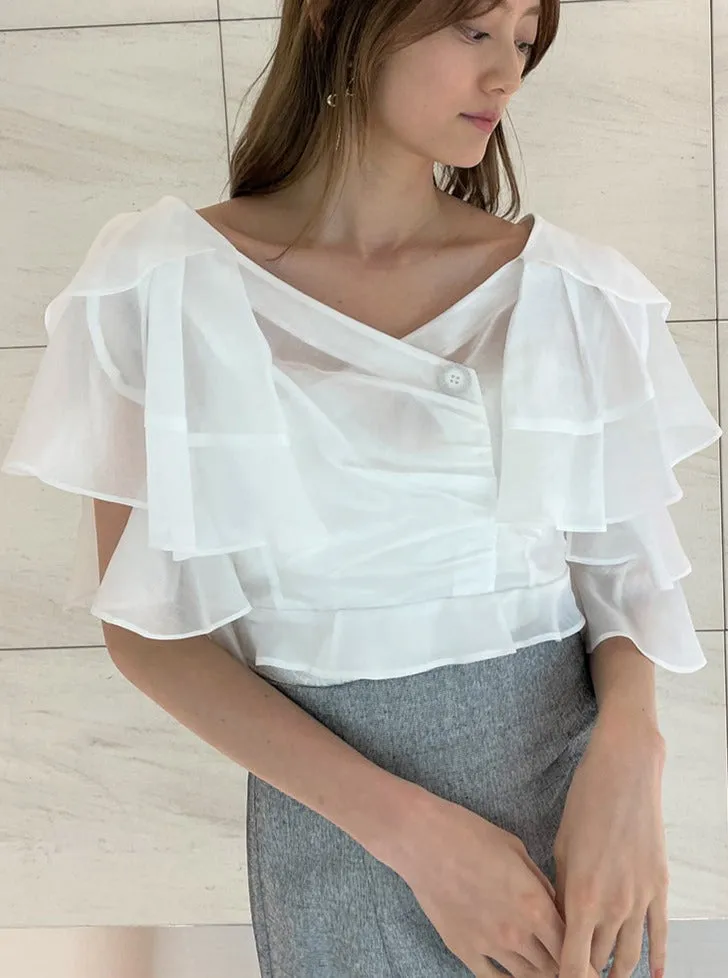 Tiered Ruffles Crop Blouse