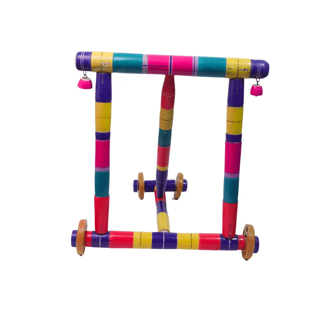 Traditional Wooden Nadavandi Walker for Toddlers Multicolor