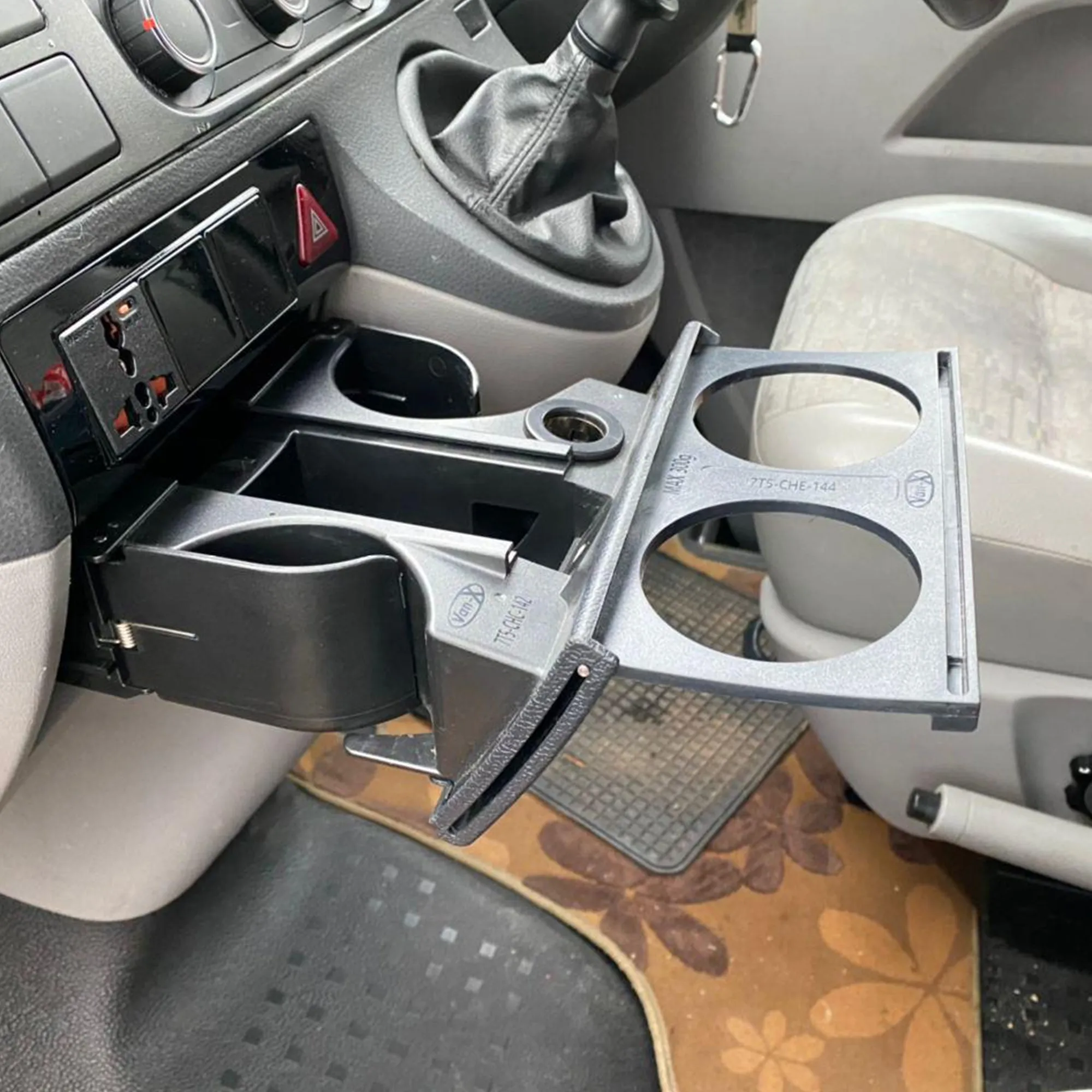 VW T5 Transporter Campervan Cup Holder and 2 Extra Cups on Extension Replacement