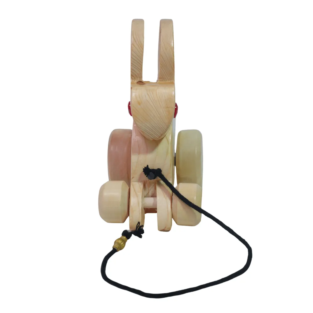 Walk-A-Long Wooden Pull Along Toy Small Rabbit for 12 Months